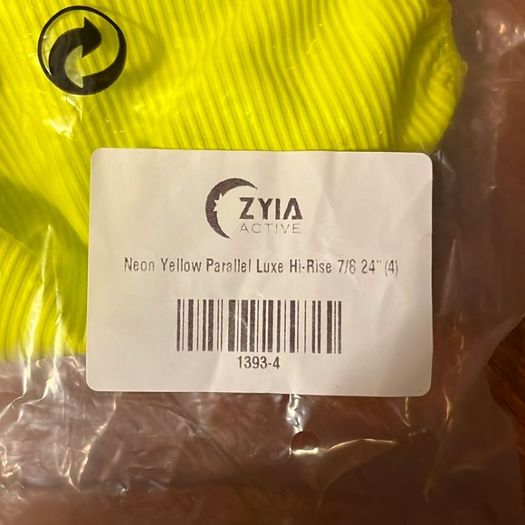 Zyia neon yellow luxe hi-rise size 4 - Picture 2 of 5
